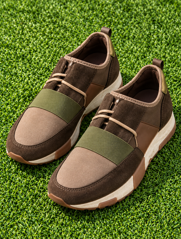 Suede & Nubuck Elastic Sneaker